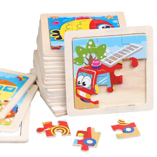 Lot de 300 Mini puzzle en  cadre bois pour enfant